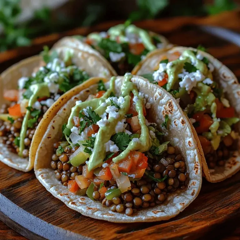 Flavor-Packed Lentil Tacos with Avocado Crema: A Delicious Plant-Based Delight