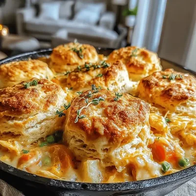 Comforting Homestyle Chicken Pot Pie with Biscuit Topping: A Heartwarming Family Recipe