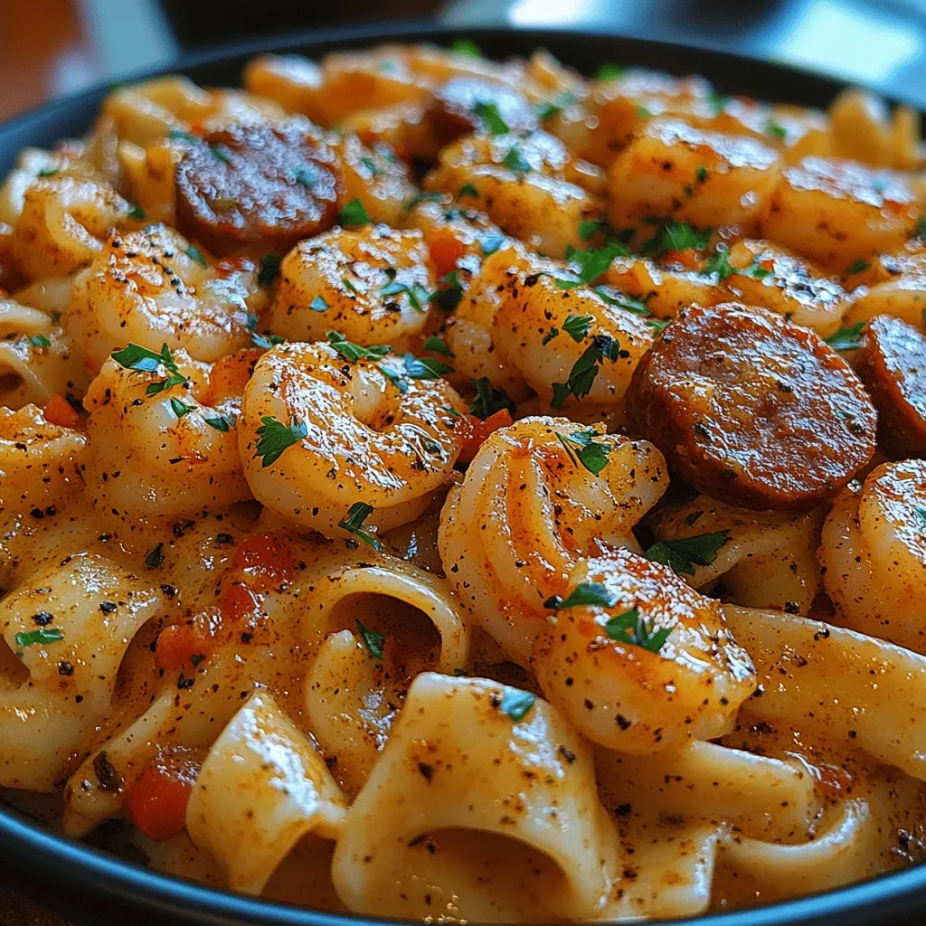 Spicy Delight: Creamy Cajun Shrimp Pasta with Sausage