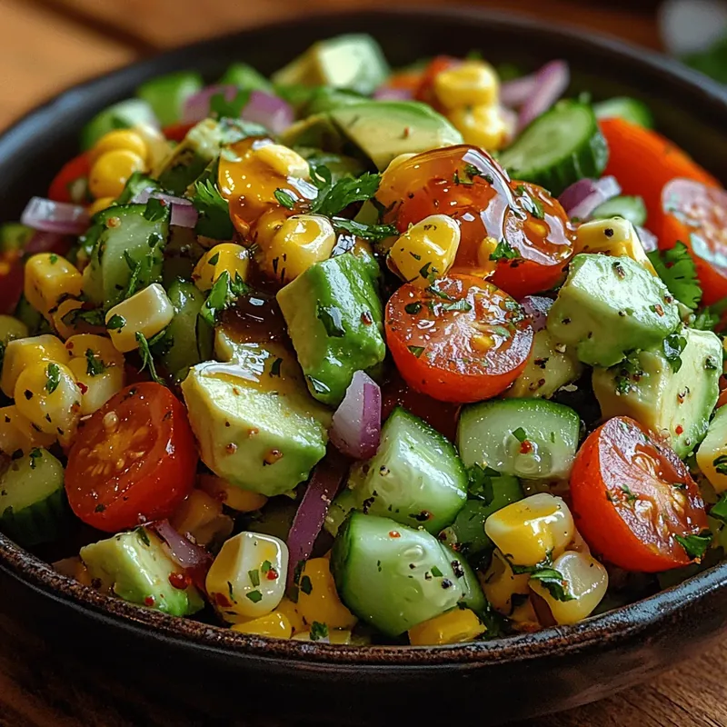 Corn & Avocado Salad with Honey Lime Dressing