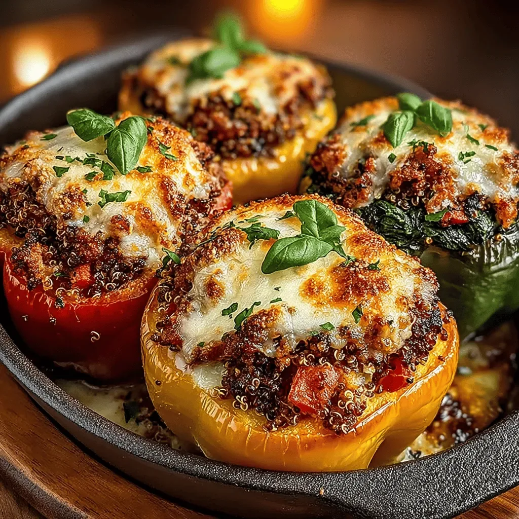 Turkey & Spinach Delight Stuffed Peppers