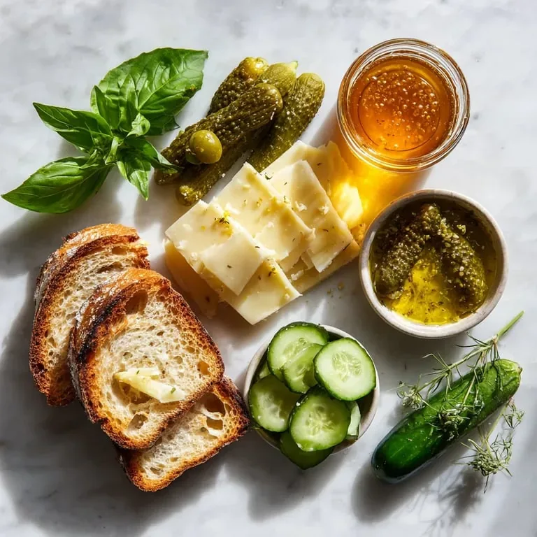 Ingredients for Grilled Cheese With Pickles And Hot Honey