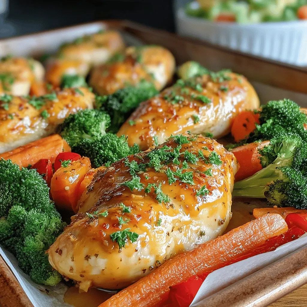 Quick Honey Mustard Chicken & Veggies Sheet Pan