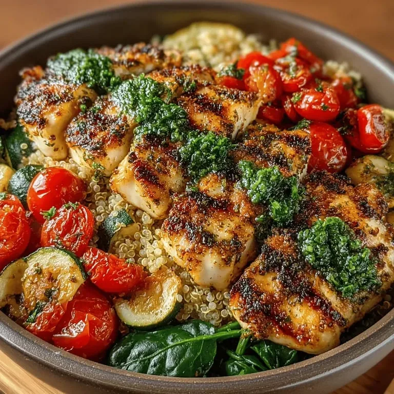 Herbed Chicken and Quinoa Bowl with Veggies