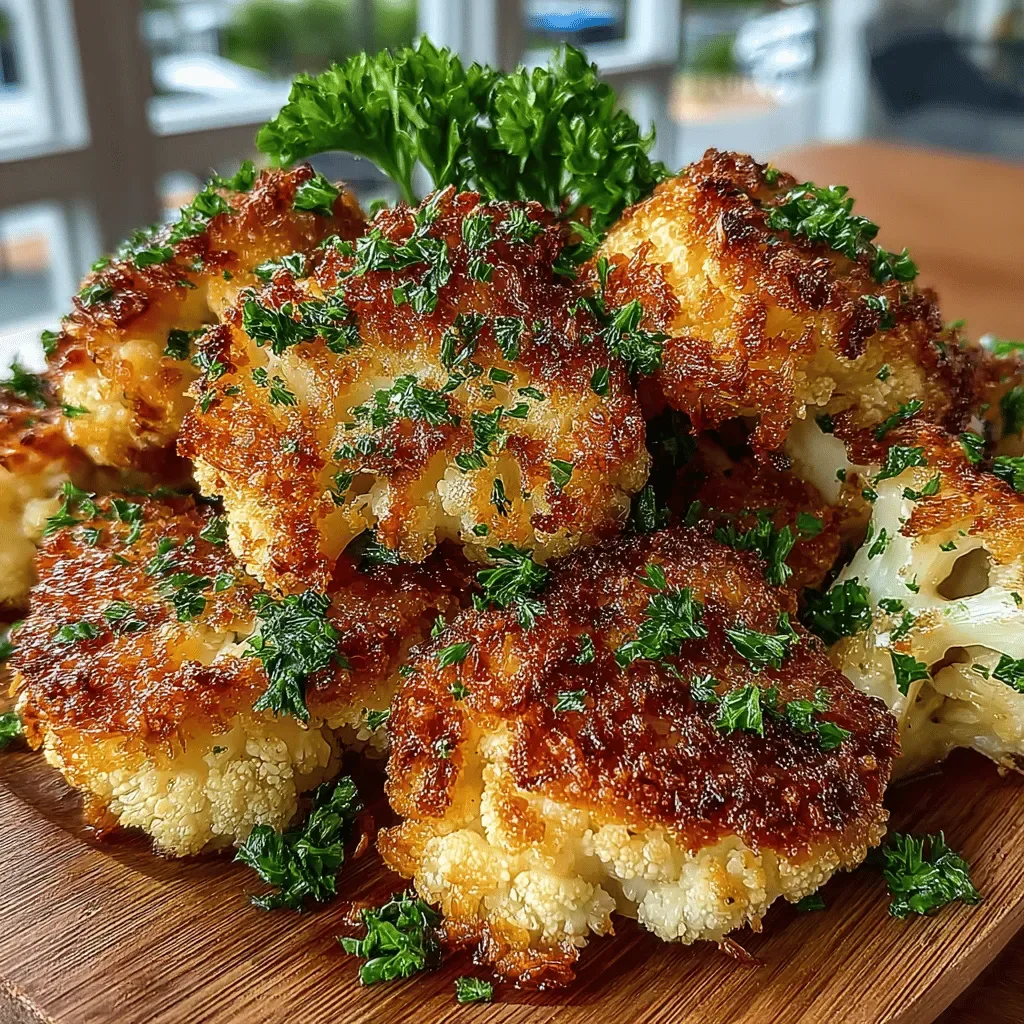 Baked Parmesan Crusted Cauliflower Bites