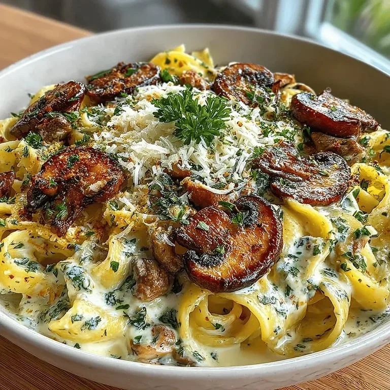 Creamy Garlic Mushroom Pasta