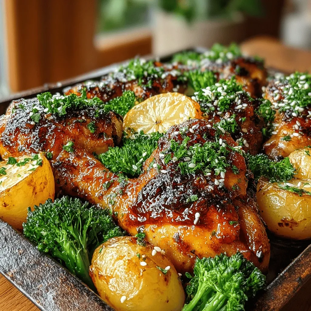 Sticky Honey Garlic Drumstick Traybake Recipe