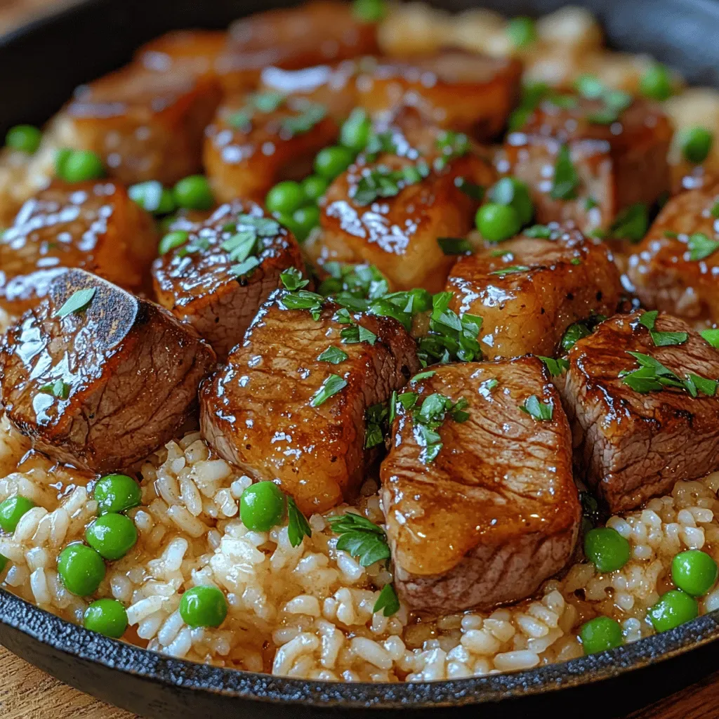 Hearty Honey Garlic Butter Steak and Rice Skillet: A Flavorful One-Pan Wonder