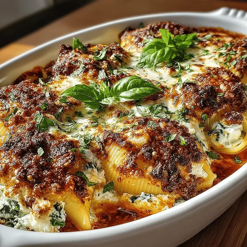 Baked Feta and Spinach Stuffed Shells