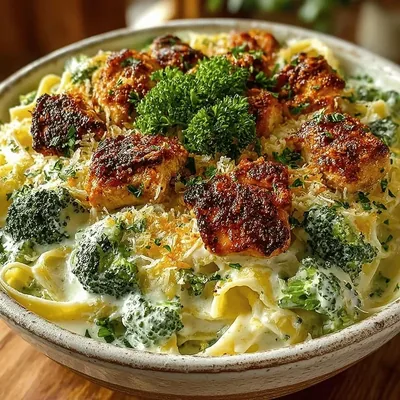 Creamy Chicken Alfredo & Broccoli Delight: A Comforting Classic