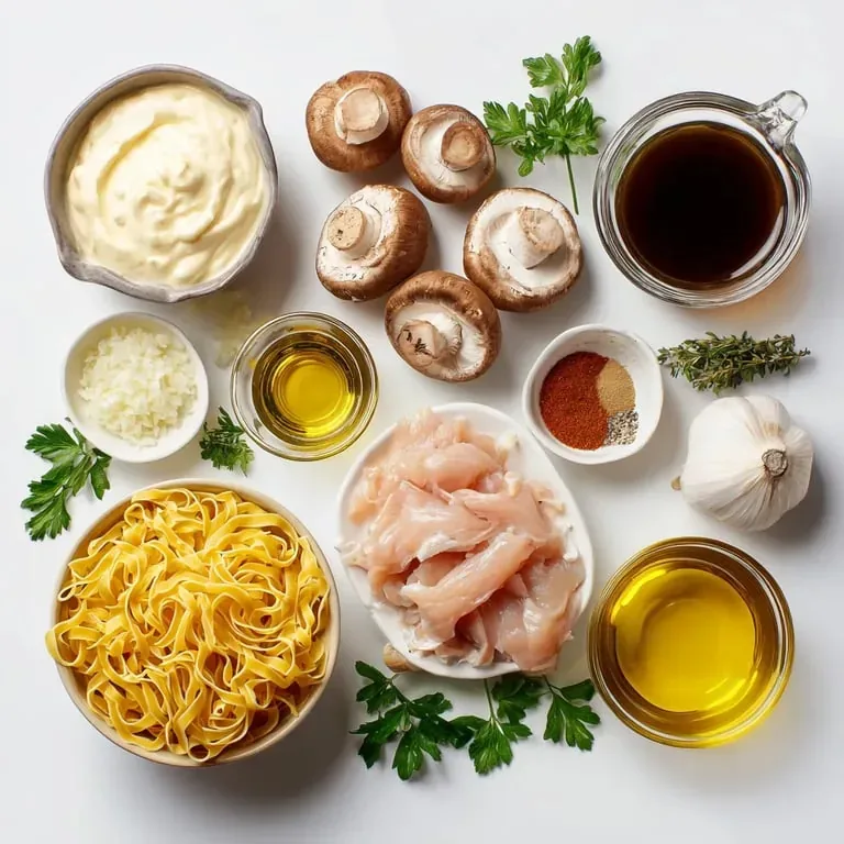 One-Pan Creamy Mushroom and Chicken Stroganoff