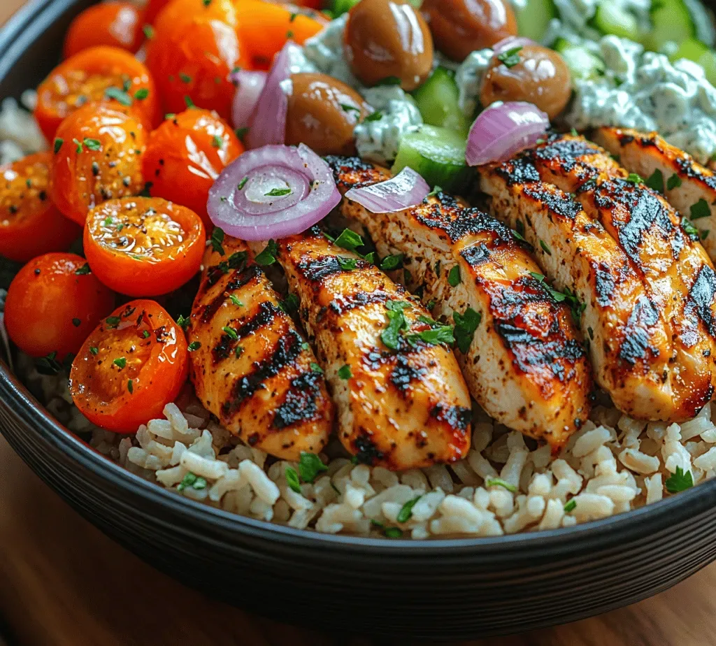 Mediterranean Oasis: Grilled Greek Chicken Gyro Bowl