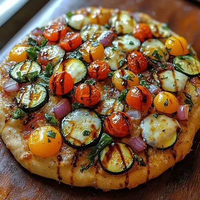 Colorful Roasted Veggie Flatbread Delight: A Plant-Based Culinary Adventure