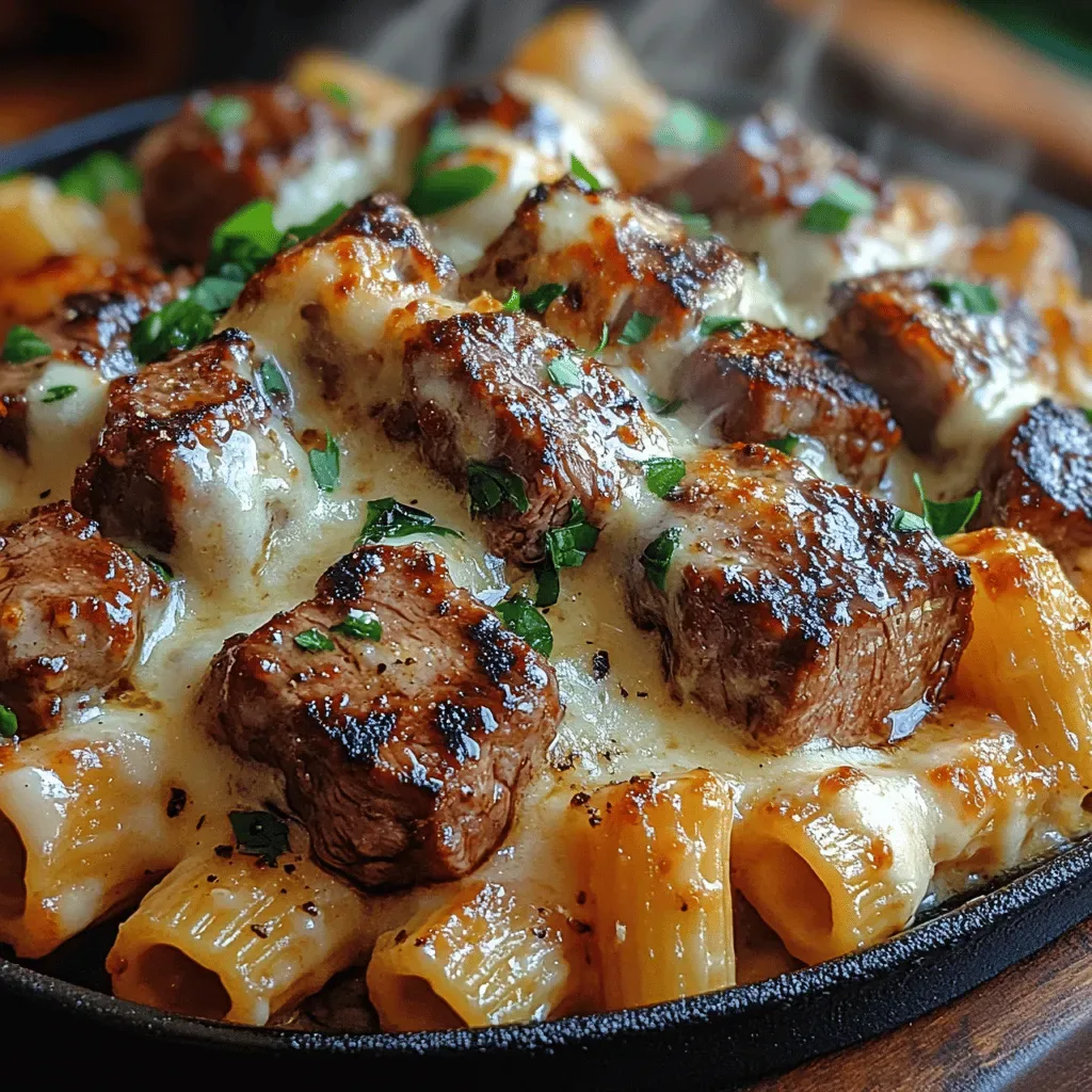 Sizzling Garlic Butter Steak Tips with Cheesy Rigatoni: The Ultimate Comfort Food