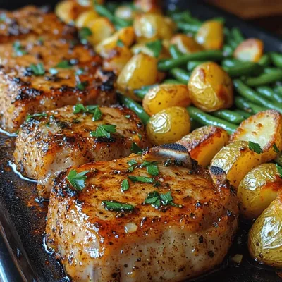Savory Spice Sheet Pan Pork Chops & Crispy Potato Bliss