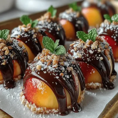 Frozen Chocolate Dipped Peach Bites: A Refreshing Delight
