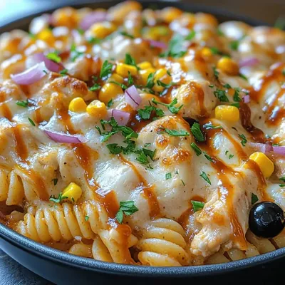 Smoky BBQ Chicken & Ranch Pasta Bake