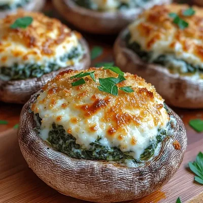 Cheesy Delight: Parmesan Spinach Stuffed Mushrooms