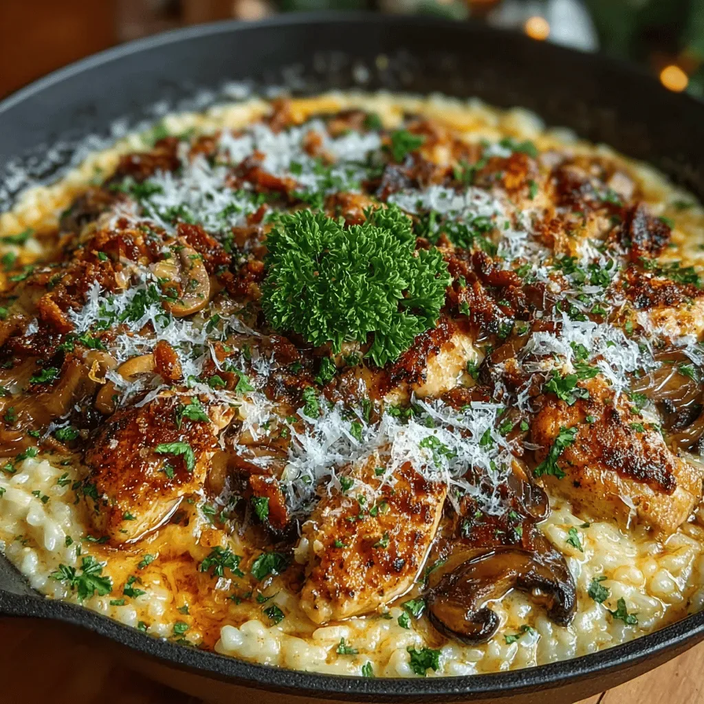 Heavenly Creamy Mushroom and Chicken Risotto