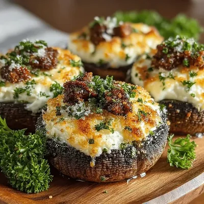 Air Fryer Stuffed Mushroom Bombs Recipe