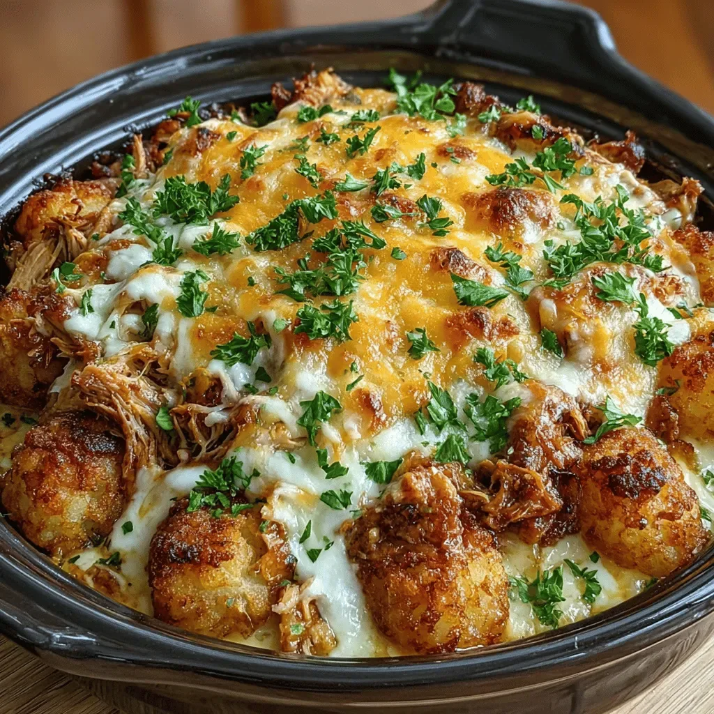 Crockpot Ranch Chicken Tater Tot Casserole