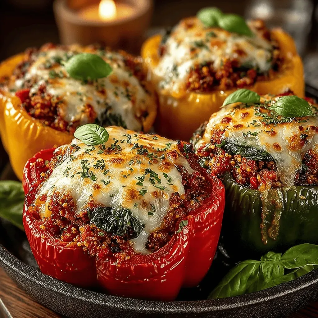 Savory Turkey and Spinach Stuffed Bell Peppers