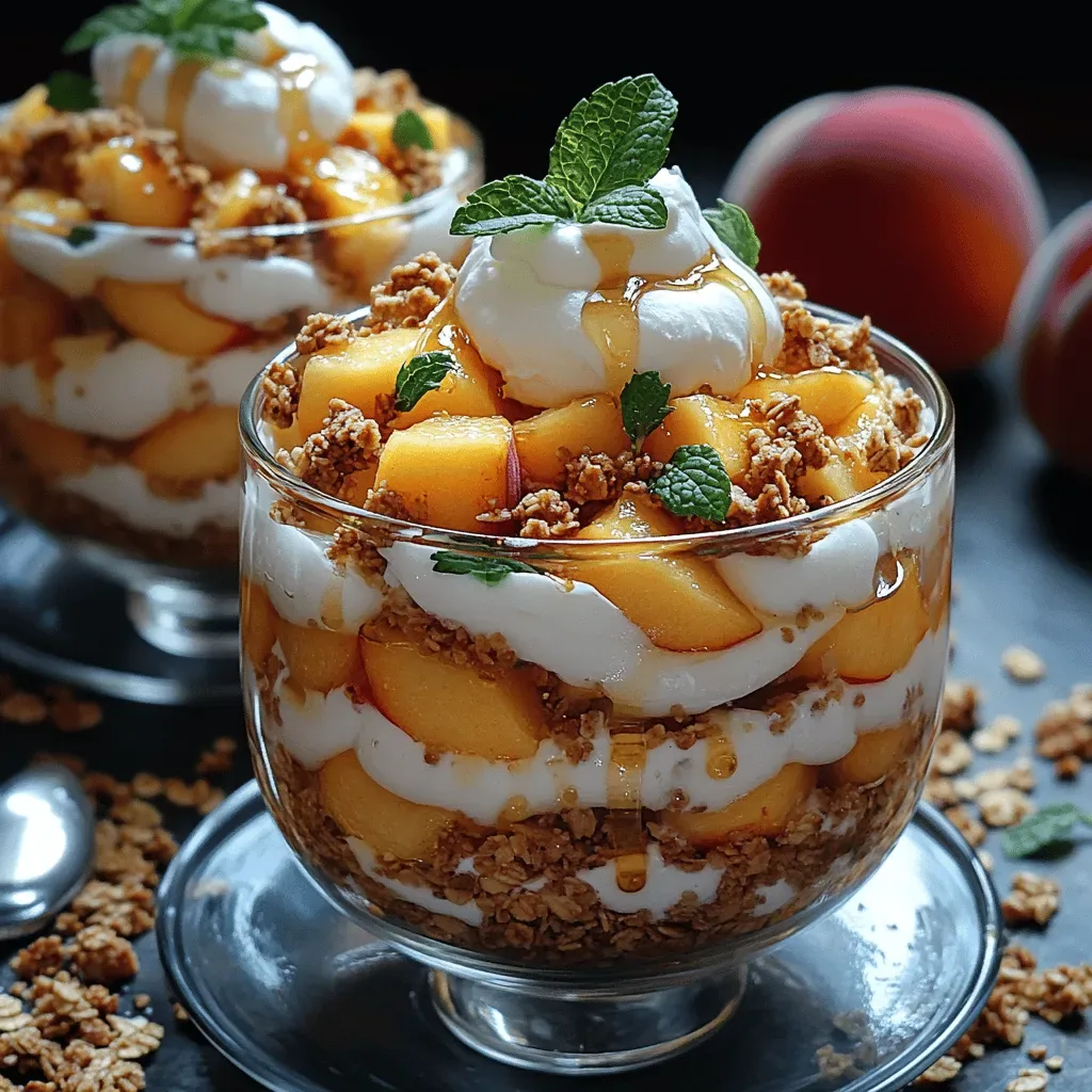 Tropical Bliss Coconut Cream Peach Parfaits