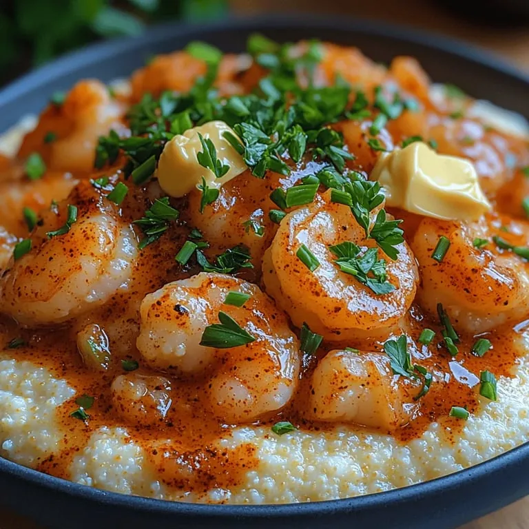 Savory Spicy Shrimp & Grits Delight