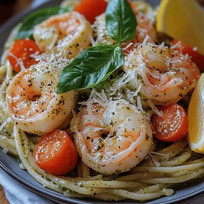 Pesto Shrimp Pasta Delight: A Flavorful Journey