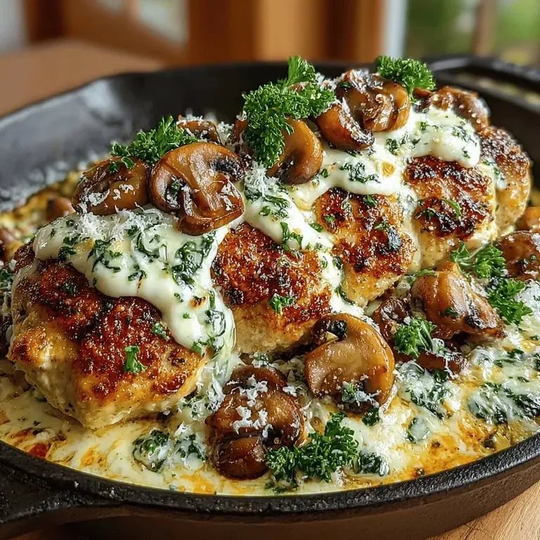 Creamy Garlic Butter Mushroom Chicken Recipe