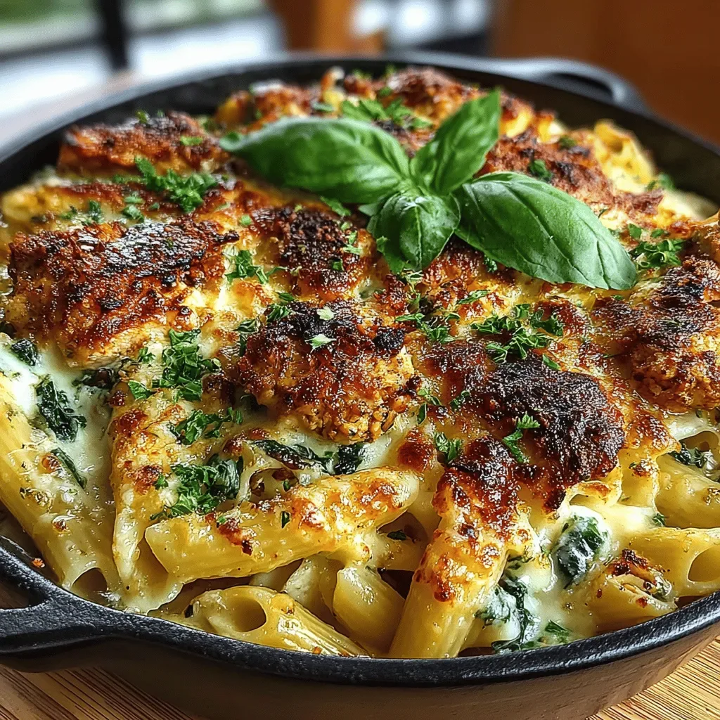 Cheesy Spinach & Chicken Pasta Bake
