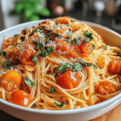 Quick Roasted Garlic & Tomato Pasta