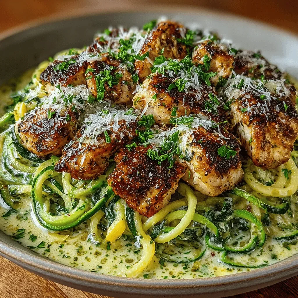 Creamy Chicken Alfredo Zoodles