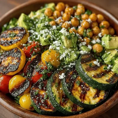 Chickpea & Grilled Zucchini Salad Bowl: A Refreshing Delight