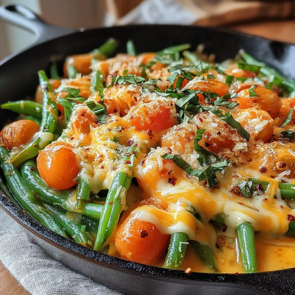 The Cheesiest Green Bean Skillet Ever