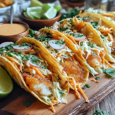 Crispy Fish Tacos with Cilantro Lime Slaw