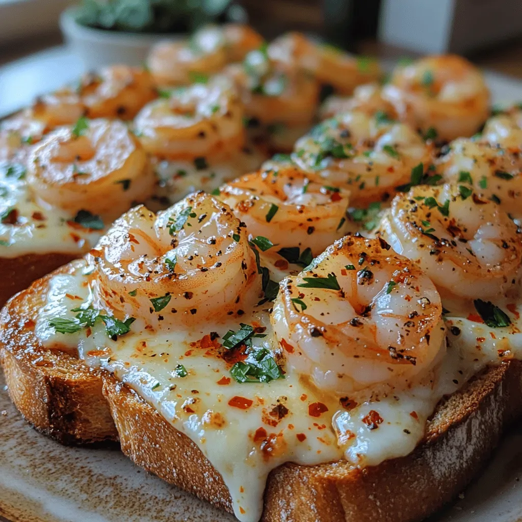 Garlic Butter Shrimp Toast Melts