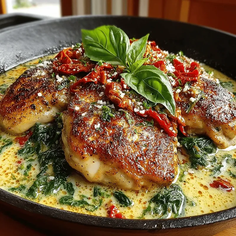 One-Pan Creamy Tuscan Chicken Skillet Recipe