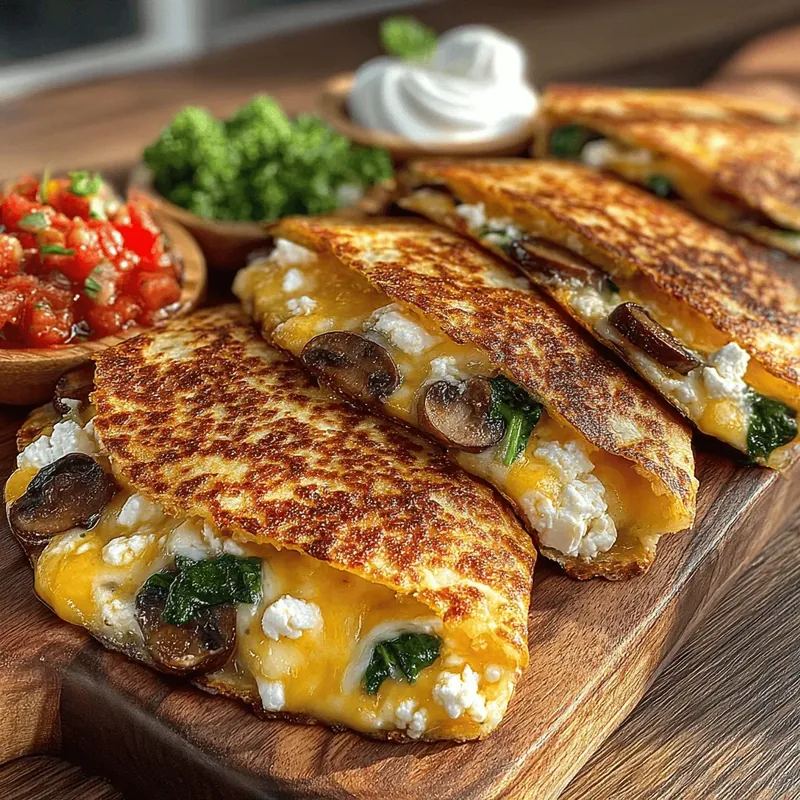 Cheesy Spinach and Mushroom Quesadillas: A Delicious Vegetarian Delight
