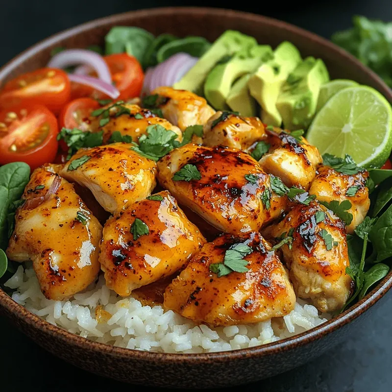 Sweet & Spicy Hot Honey Chicken Bowls