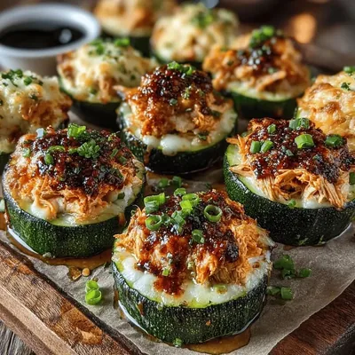 Baked Buffalo Chicken Zucchini Rounds