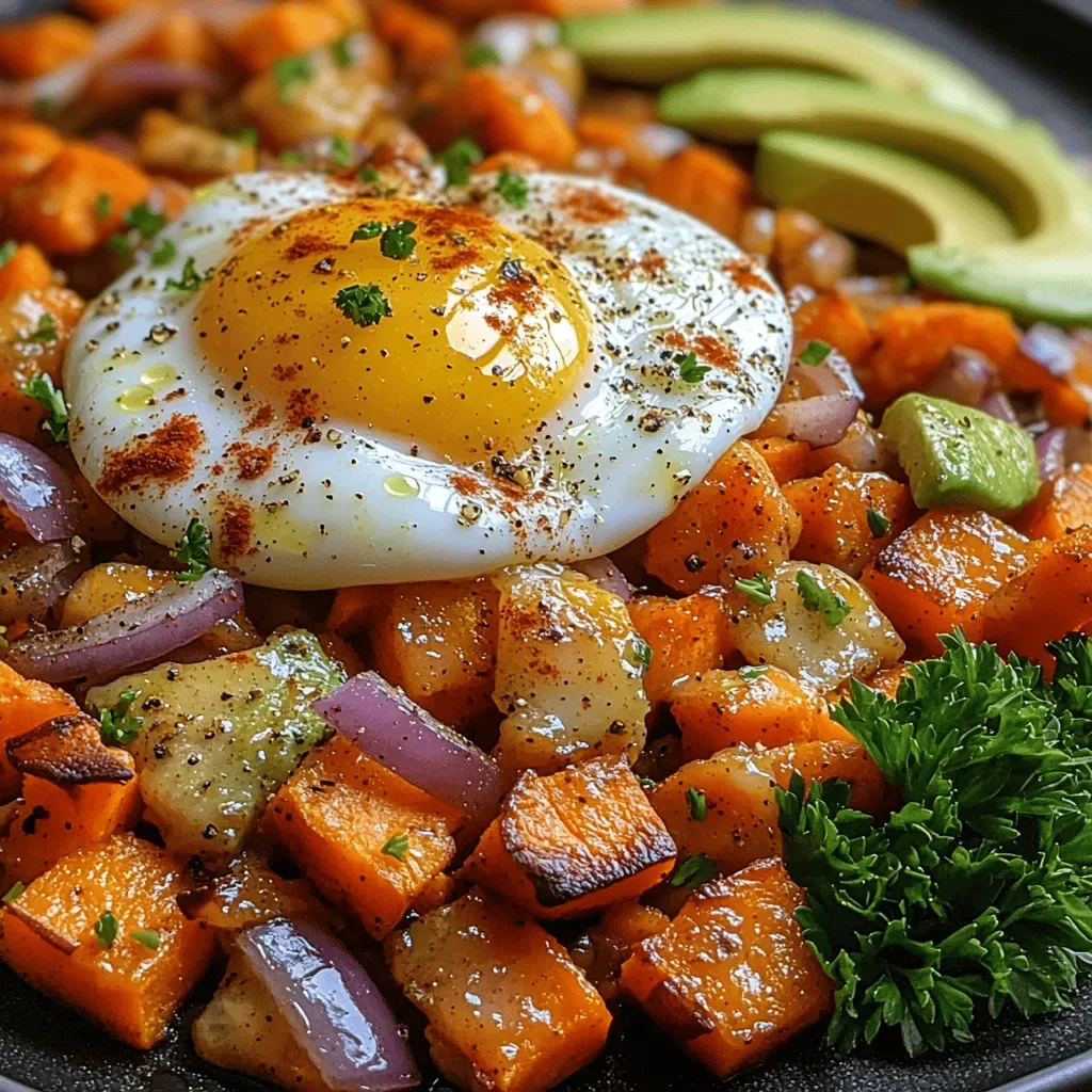 Sweet Potato Sunrise Hash with Eggs