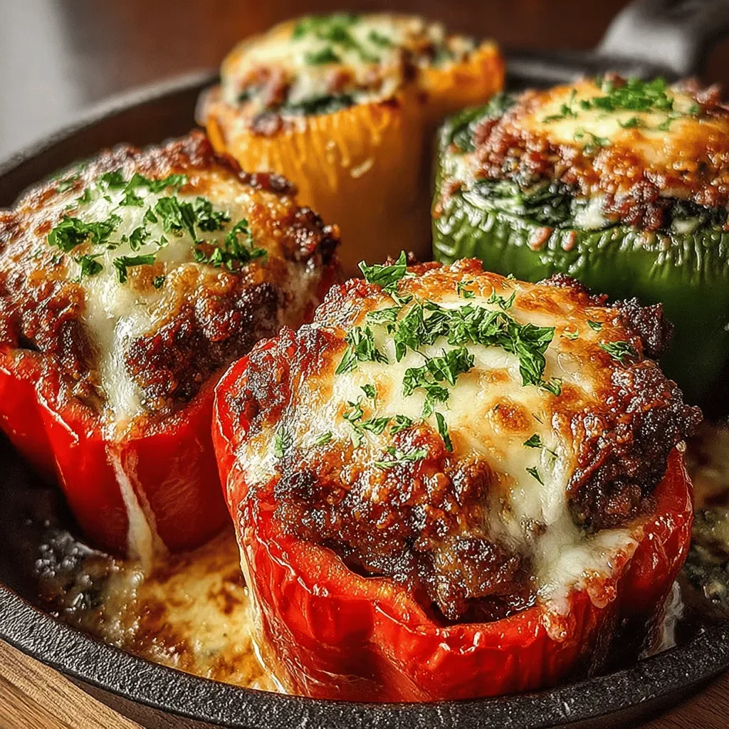 Savory Beef and Spinach Stuffed Bell Peppers
