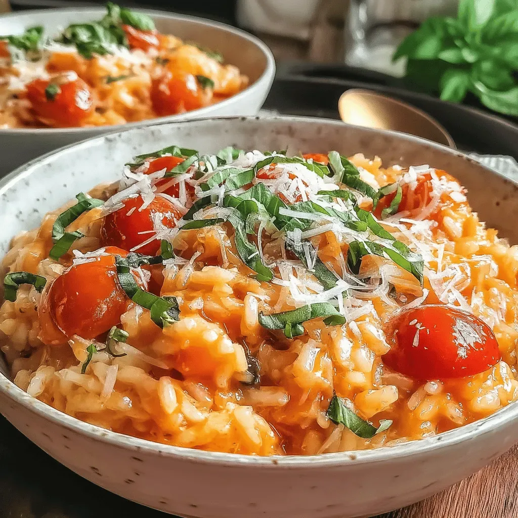 Simply Luxurious Creamy Tomato Basil Risotto