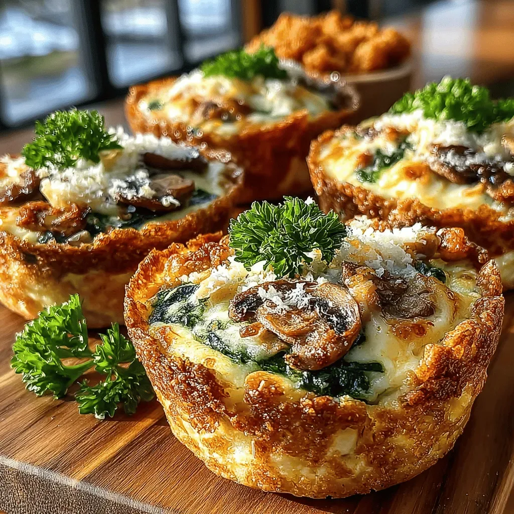Savory Spinach & Mushroom Mini Tortilla Quiches