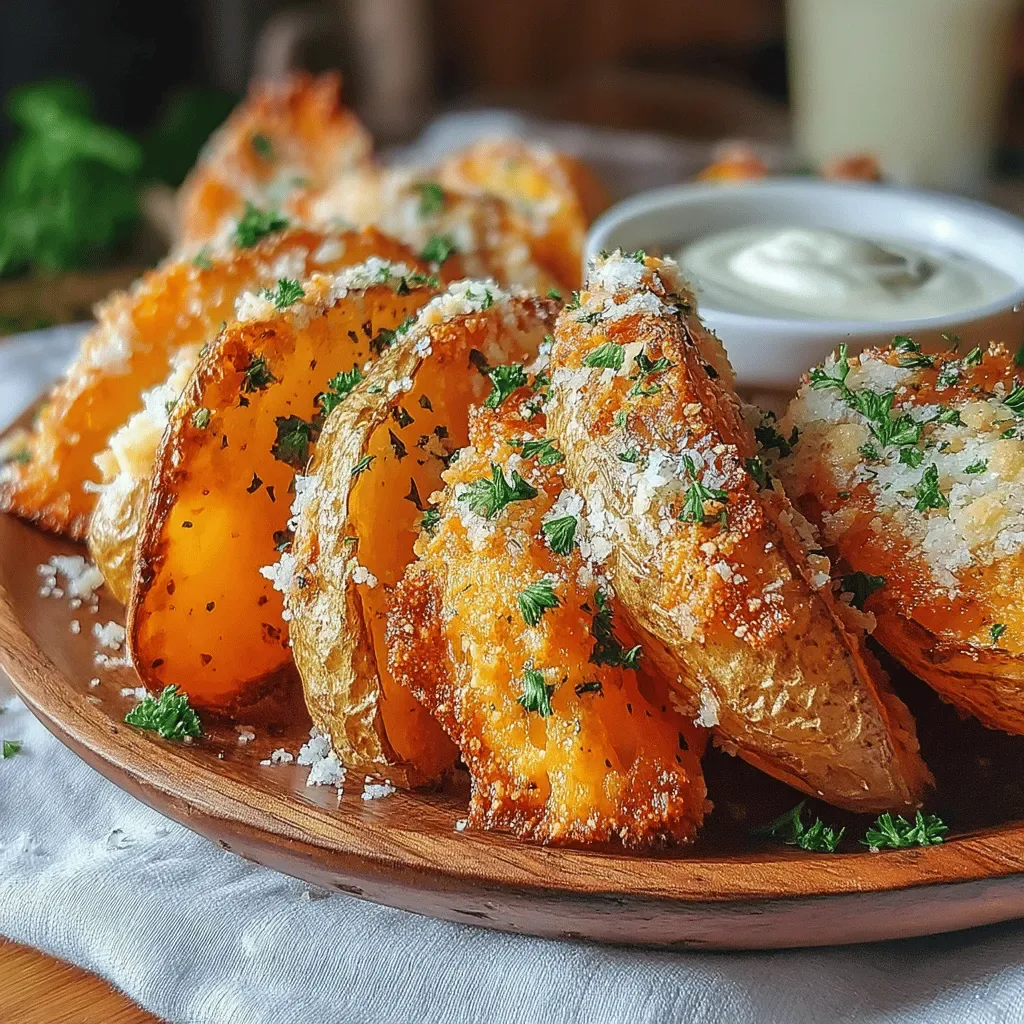 Crispy Garlic Parmesan Potato Wedges
