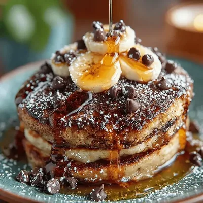 Healthy Chocolate Banana Oat Pancakes Recipe