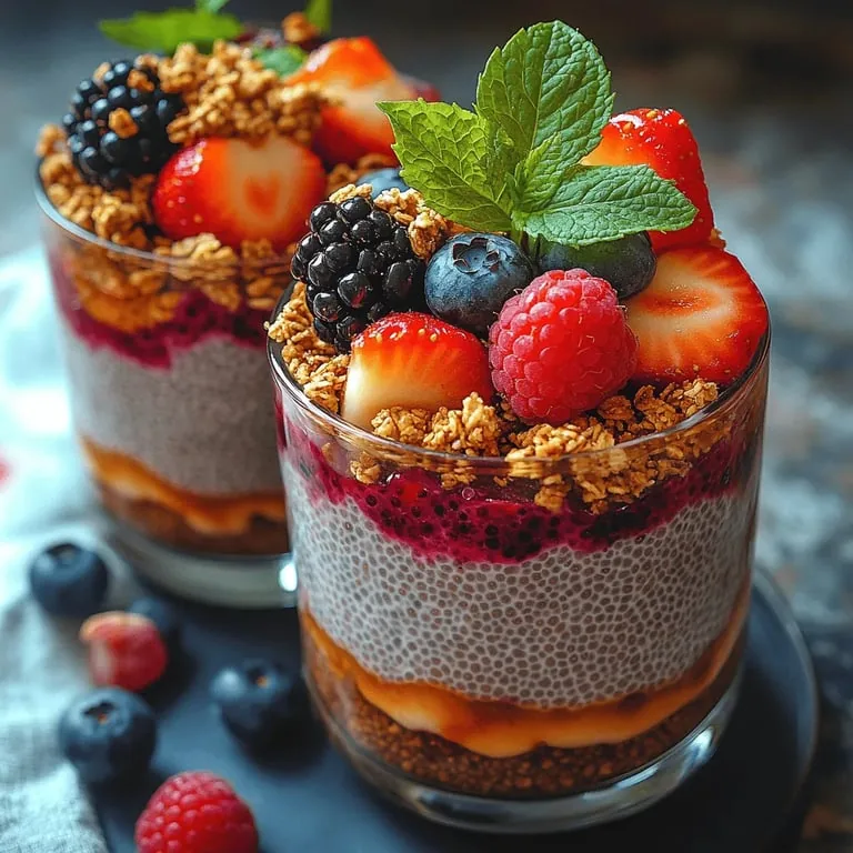 Summer Berry Chia Pudding Parfaits