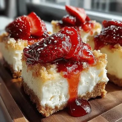 Silky Strawberry Delight Cheesecake Bars
