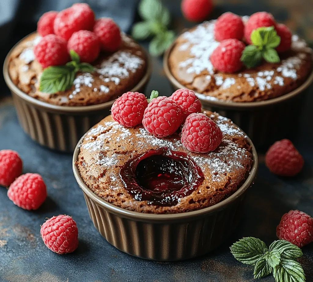 Indulge in Decadence: Dark Chocolate Raspberry Lava Cakes Recipe